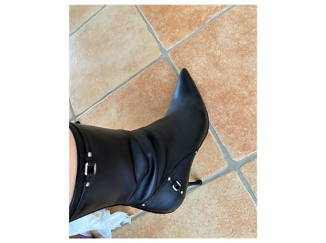 Botines Prada de piel negra 38 Negro - vista 4