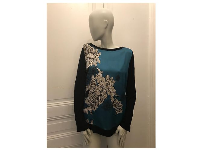 Top a maniche lunghe Marella Blu anatra Nero Blu scuro - vista 4