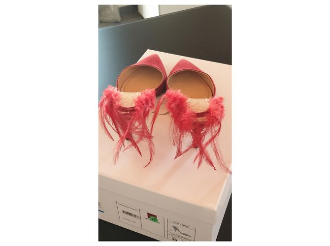 Christian Dior Slingback Kitten Heels Rot Leder - Ansicht 2