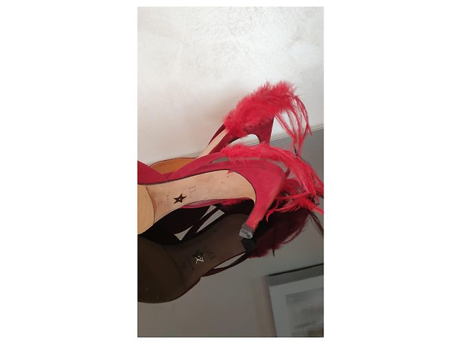 Christian Dior Slingback Kitten Heels Rot Leder - Ansicht 5