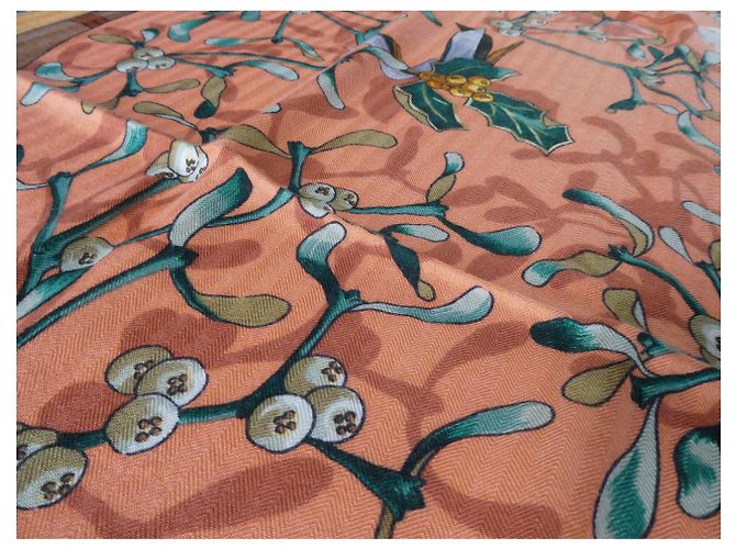 chale hermès neve d'altri tempi 140X140 Cashmere / seta Arancione - vista 10