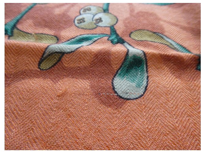 chale hermès neve d'altri tempi 140X140 Cashmere / seta Arancione - vista 11
