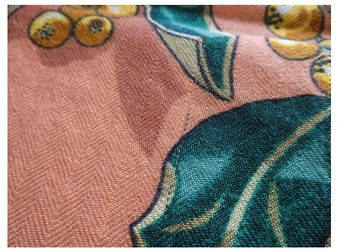chale hermès neve d'altri tempi 140X140 Cashmere / seta Arancione - vista 12