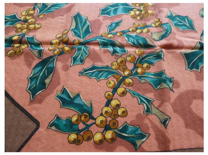 chale hermès neve d'altri tempi 140X140 Cashmere / seta Arancione - vista 3