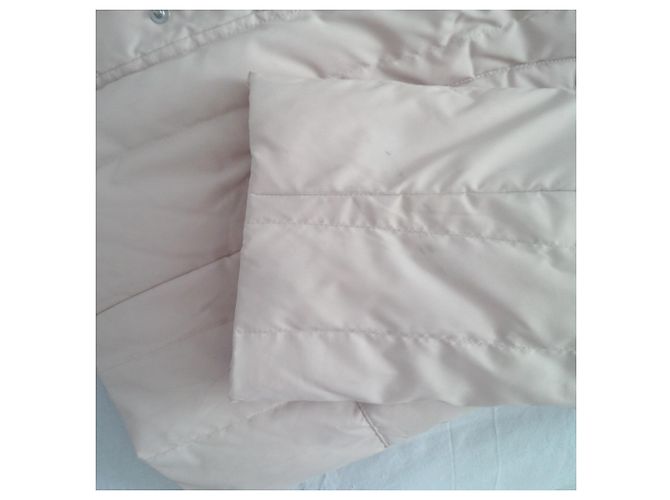 Autre Marque Abrigo Acolchado Beige con Capucha de Piel Real - vista 15