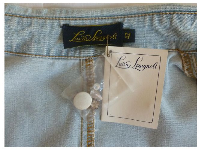 Luisa Spagnoli Giacca in denim decorato con cristalli Blu chiaro - vista 14