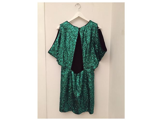 Autre Marque Abito con paillettes H&M verde - vista 7