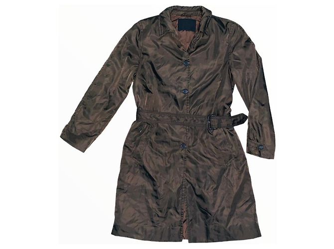 Gabardina Prada de nylon verde oliva - vista 2