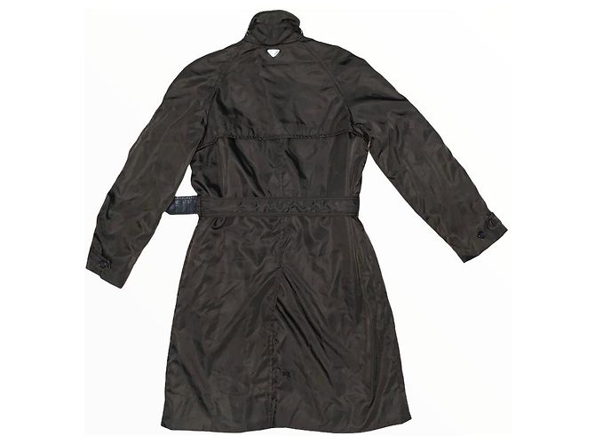 Gabardina Prada de nylon verde oliva - vista 3
