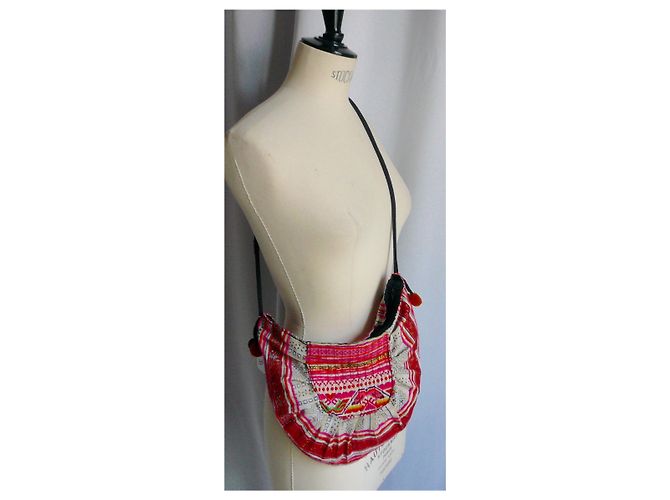 Autre Marque YAYASTORE Borsa piccola mezza luna in cotone BE Multicolore - vista 3