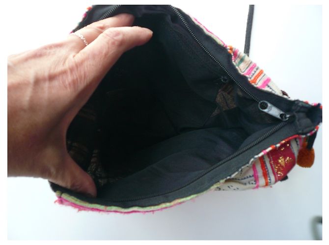 Autre Marque YAYASTORE Borsa piccola mezza luna in cotone BE Multicolore - vista 4