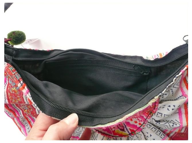 Autre Marque YAYASTORE Borsa piccola mezza luna in cotone BE Multicolore - vista 5