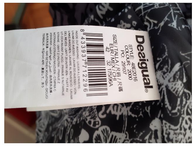Chaqueta con capucha estampada Desigual Negro Gris - vista 2