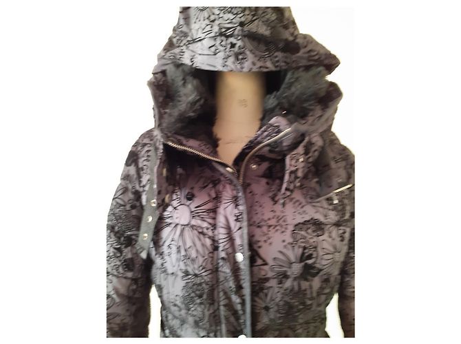 Chaqueta con capucha estampada Desigual Negro Gris - vista 5