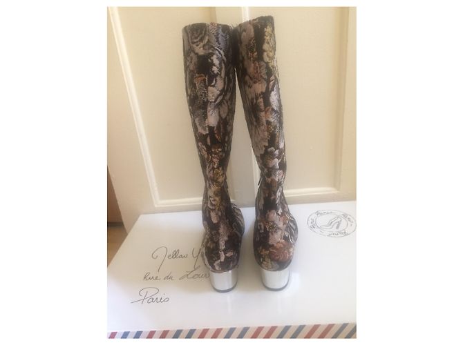 Botas Mellow Yellow de couro e tecido 36 Multicor - vista 5