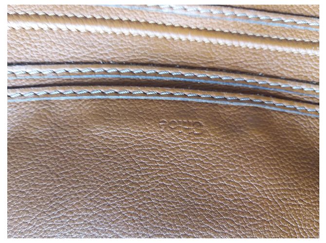 Borsa a mano Chloé Marcie Grande in Pelle Cognac - vista 3