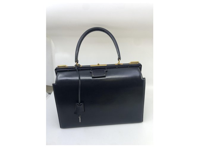 Hermès Arzttasche Marineblau - Ansicht 2