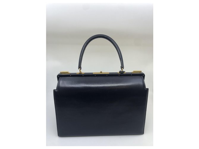 Hermès Arzttasche Marineblau - Ansicht 3