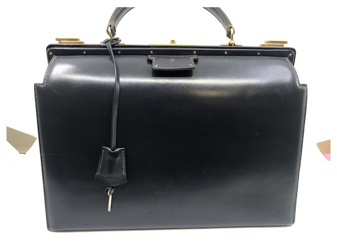Hermès Arzttasche Marineblau - Ansicht 4
