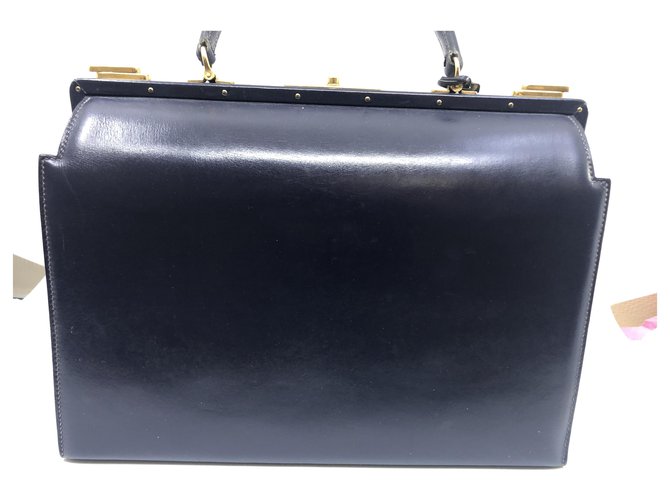 Hermès Arzttasche Marineblau - Ansicht 5