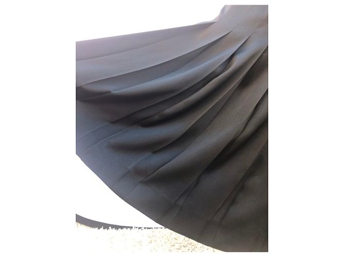 Gonna in seta plissettata vintage Chanel Nero - vista 6