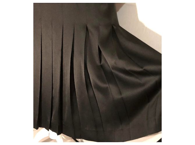 Gonna in seta plissettata vintage Chanel Nero - vista 7