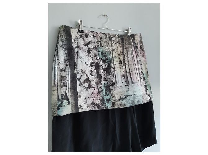 Falda Tibi negra de dos capas asimétrica Negro - vista 2