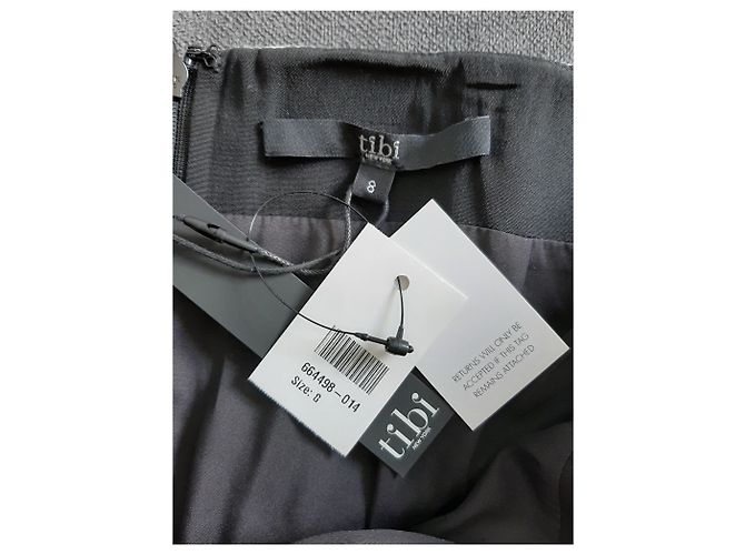 Falda Tibi negra de dos capas asimétrica Negro - vista 4