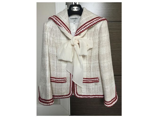 Chanel Hamburg 2018 Tweed Jacke Weiß - Ansicht 4
