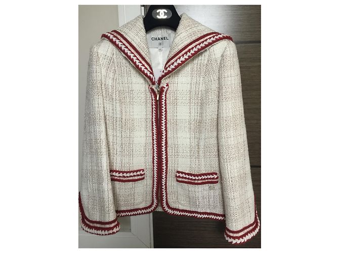 Chanel Hamburg 2018 Tweed Jacke Weiß - Ansicht 6