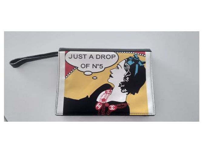 Clutch Chanel in vernice nera Nero - vista 3