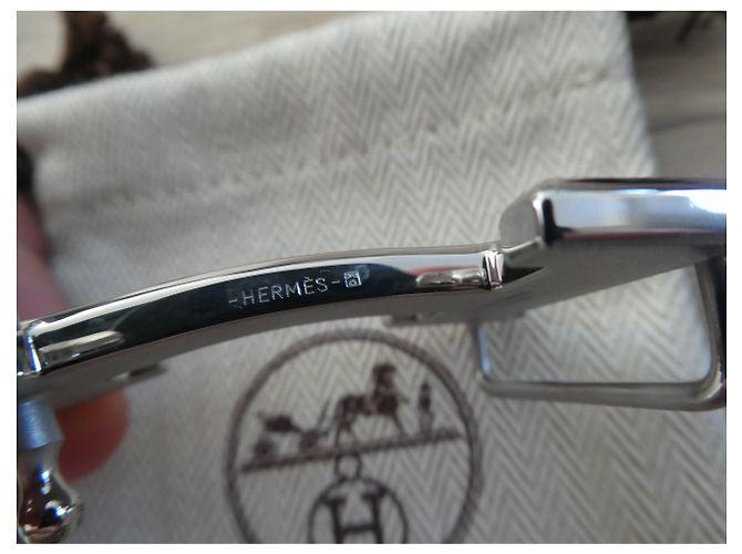 Hermès Loop 5382 in brushed palladium-plated steel Silvery - view 2
