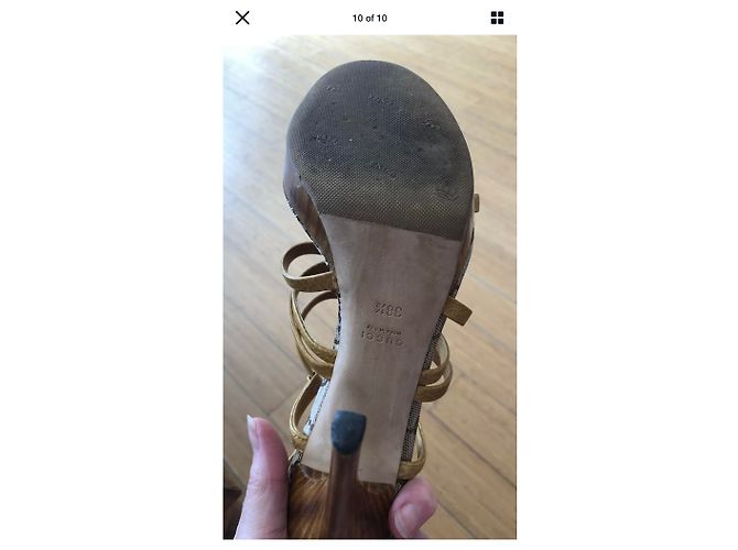 Décolleté Gucci Icon bambù GG pelle beige - vista 10