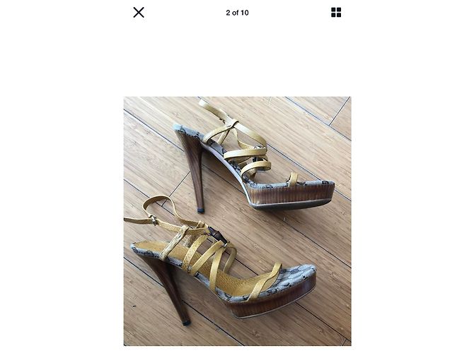 Décolleté Gucci Icon bambù GG pelle beige - vista 2
