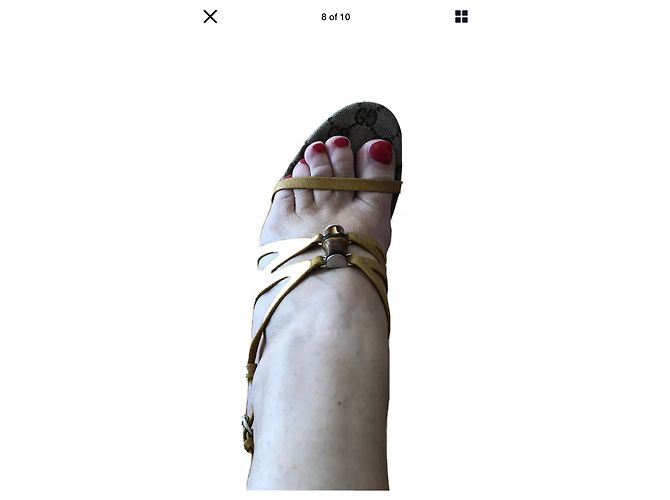 Décolleté Gucci Icon bambù GG pelle beige - vista 8
