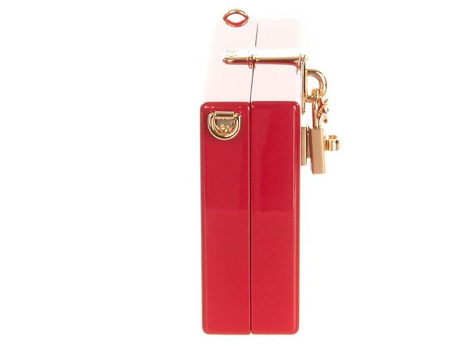 DOLCE & GABBANA Pochette Box Bag REALIZZATA A MANO Stampa Murale Made in Italy Rosso - vista 8
