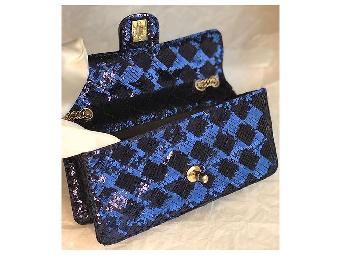 Timeless Chanel Borsa camaleonte rara Blu Blu navy Blu scuro - vista 11