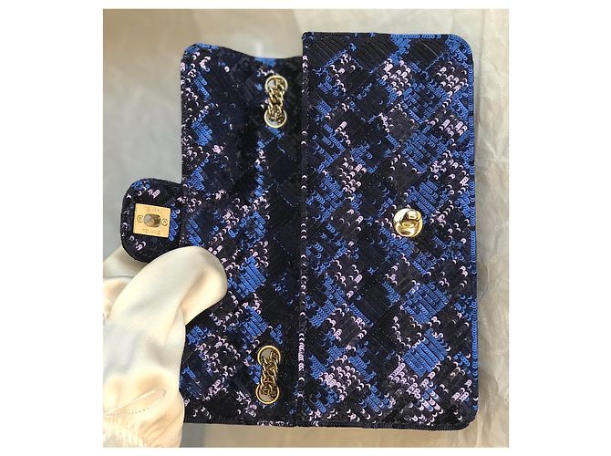 Timeless Chanel Borsa camaleonte rara Blu Blu navy Blu scuro - vista 12
