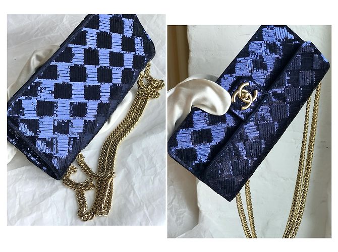 Timeless Chanel Borsa camaleonte rara Blu Blu navy Blu scuro - vista 16