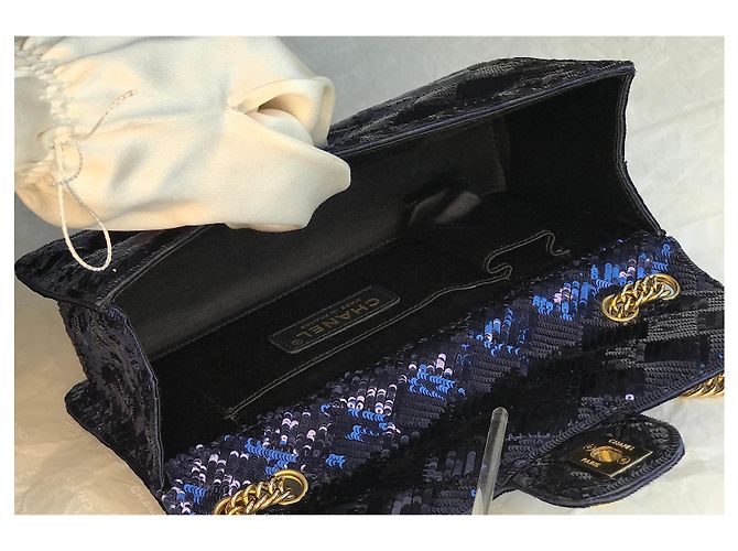 Timeless Chanel Borsa camaleonte rara Blu Blu navy Blu scuro - vista 19