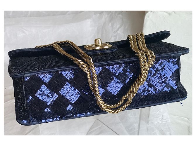 Timeless Chanel Borsa camaleonte rara Blu Blu navy Blu scuro - vista 20