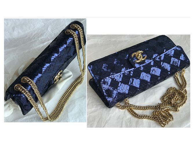 Timeless Chanel Borsa camaleonte rara Blu Blu navy Blu scuro - vista 24