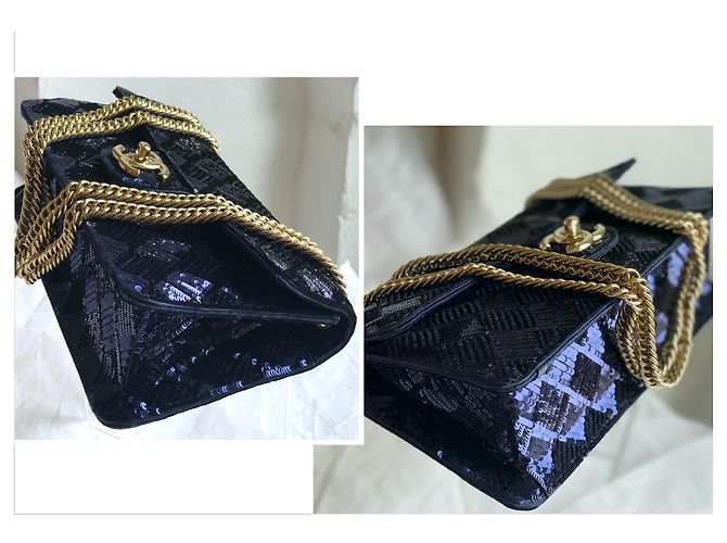Timeless Chanel Borsa camaleonte rara Blu Blu navy Blu scuro - vista 25