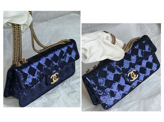 Timeless Chanel Borsa camaleonte rara Blu Blu navy Blu scuro - vista 27