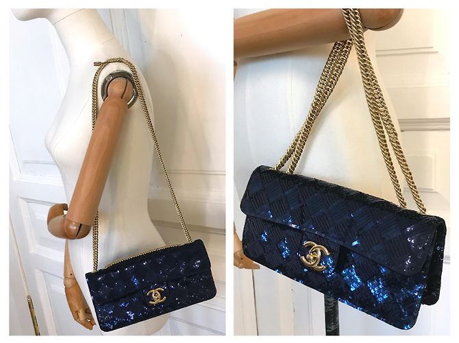 Timeless Chanel Borsa camaleonte rara Blu Blu navy Blu scuro - vista 28