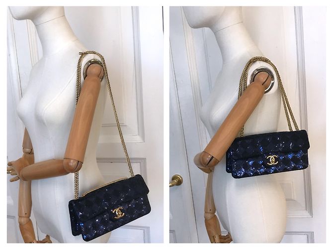 Timeless Chanel Borsa camaleonte rara Blu Blu navy Blu scuro - vista 29