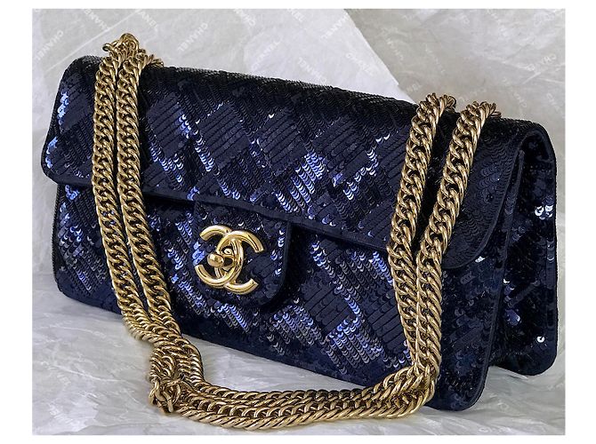 Timeless Chanel Borsa camaleonte rara Blu Blu navy Blu scuro - vista 4