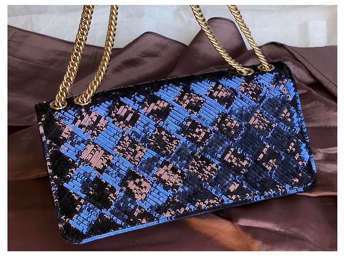 Timeless Chanel Borsa camaleonte rara Blu Blu navy Blu scuro - vista 6