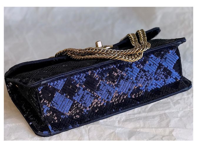 Timeless Chanel Borsa camaleonte rara Blu Blu navy Blu scuro - vista 7