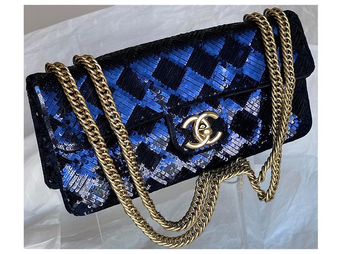 Timeless Chanel Borsa camaleonte rara Blu Blu navy Blu scuro - vista 9